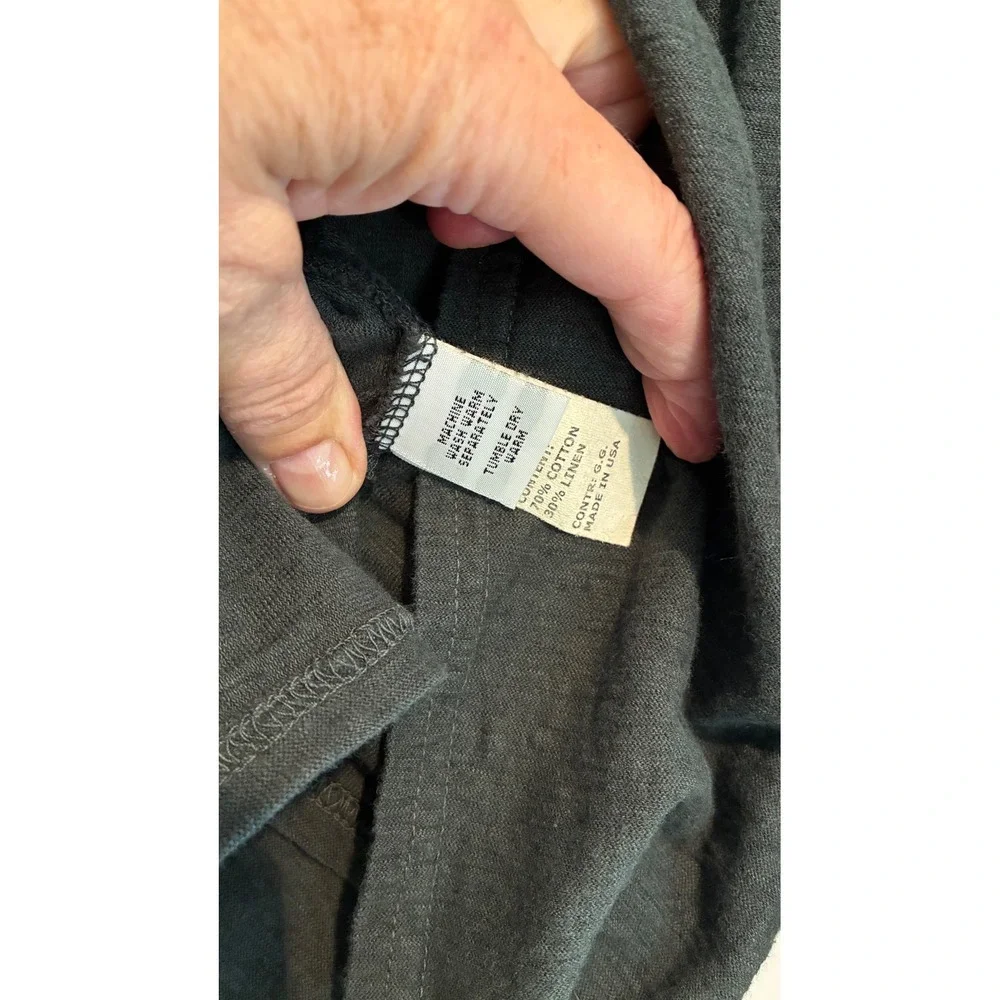 Cut Loose Charcoal Gray Cotton Linen Single Button Cardigan XL USA Lagenlook